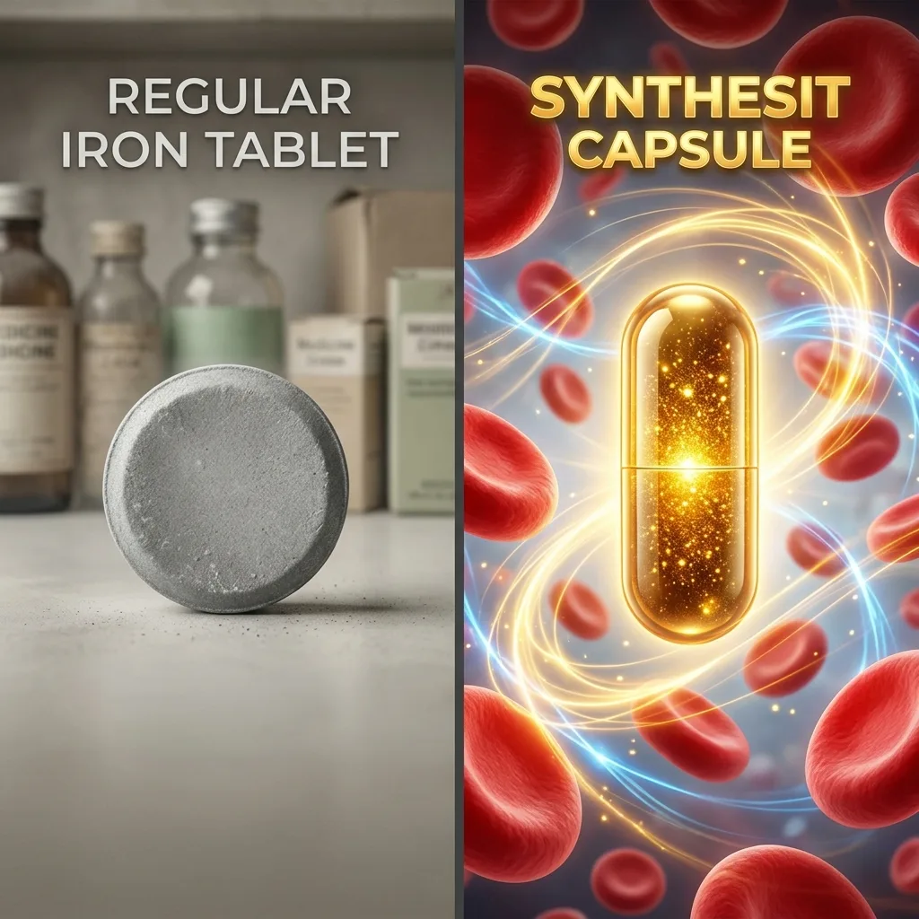 Сравнение обычного железа и Синтезита — визуальный контраст эффективности